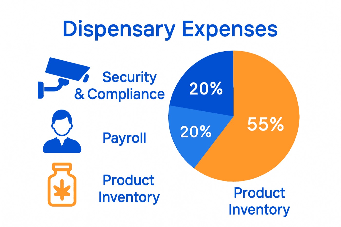 Infographic comparing top dispensary expense categories