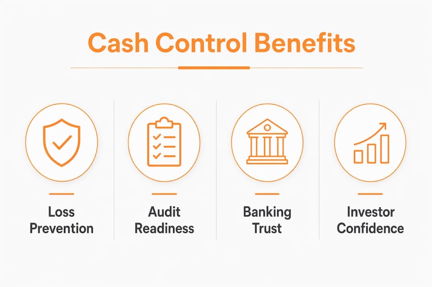 Infographic showing financial benefits of cash controls