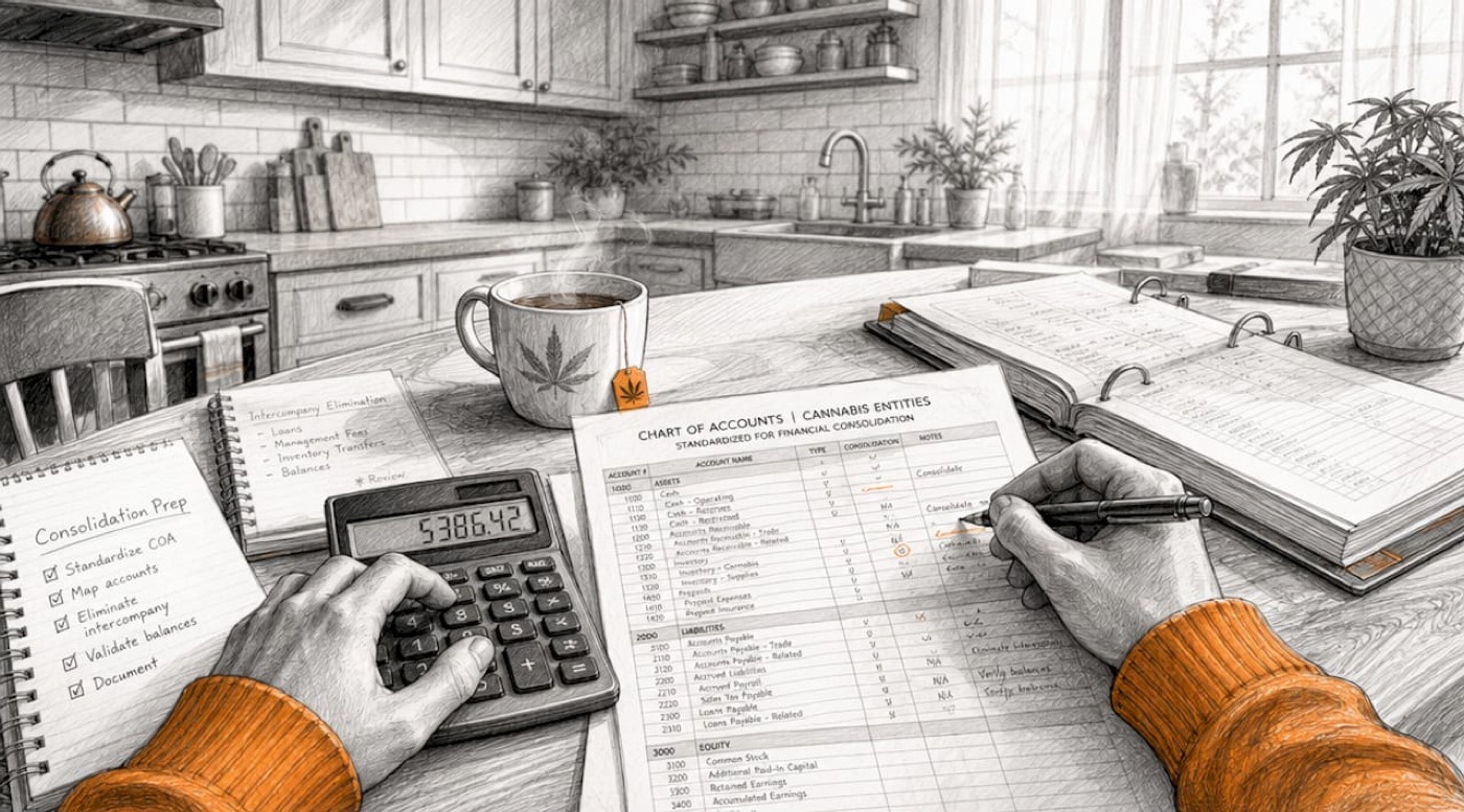 Hands using calculator and reviewing chart accounts sheet